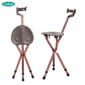 Cofoe Walking Stick Chair Aluminum Walkers For Elderly Folding Elderly Walker Cane With Seat Walking Stick Old People