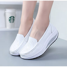 Load image into Gallery viewer, Nursing Shoes Non-slip Scrub Shoes Leather Shake Shoes Workwear Slip-ons Platform Shoes for Women